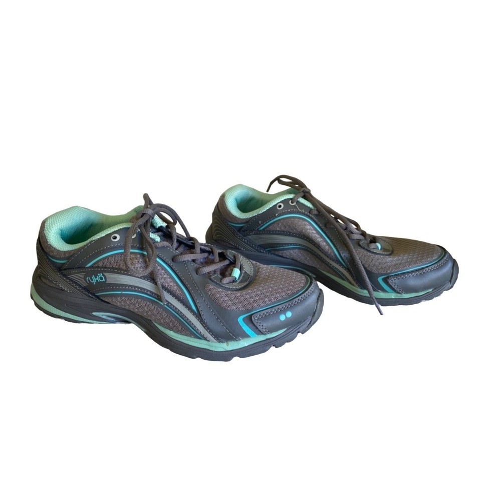 Ryka 9.5 M Sky Walk Fitness Walking Shoe Womens Sneakers Grey Aqua High Performa